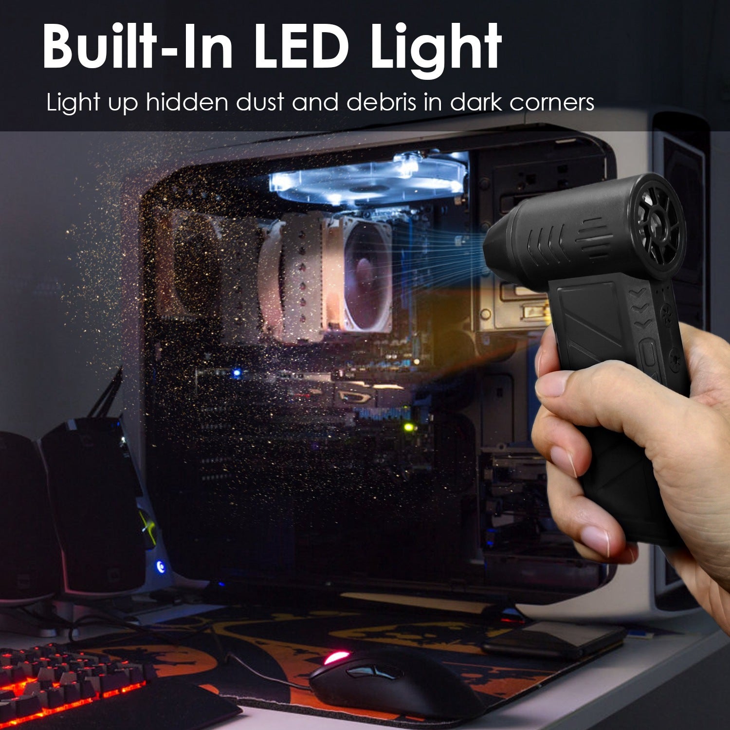 1Pc Compressed Air Duster With LED Light Up To 150000RPM