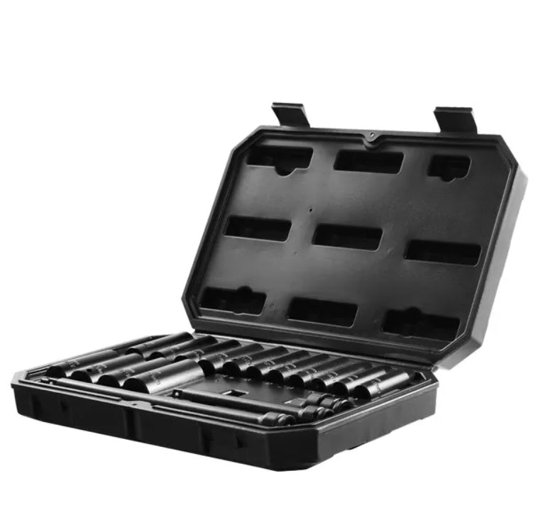 VEVOR Impact Sockets Set 18pcs 6-Point 3 8 Drive Bit Ratche