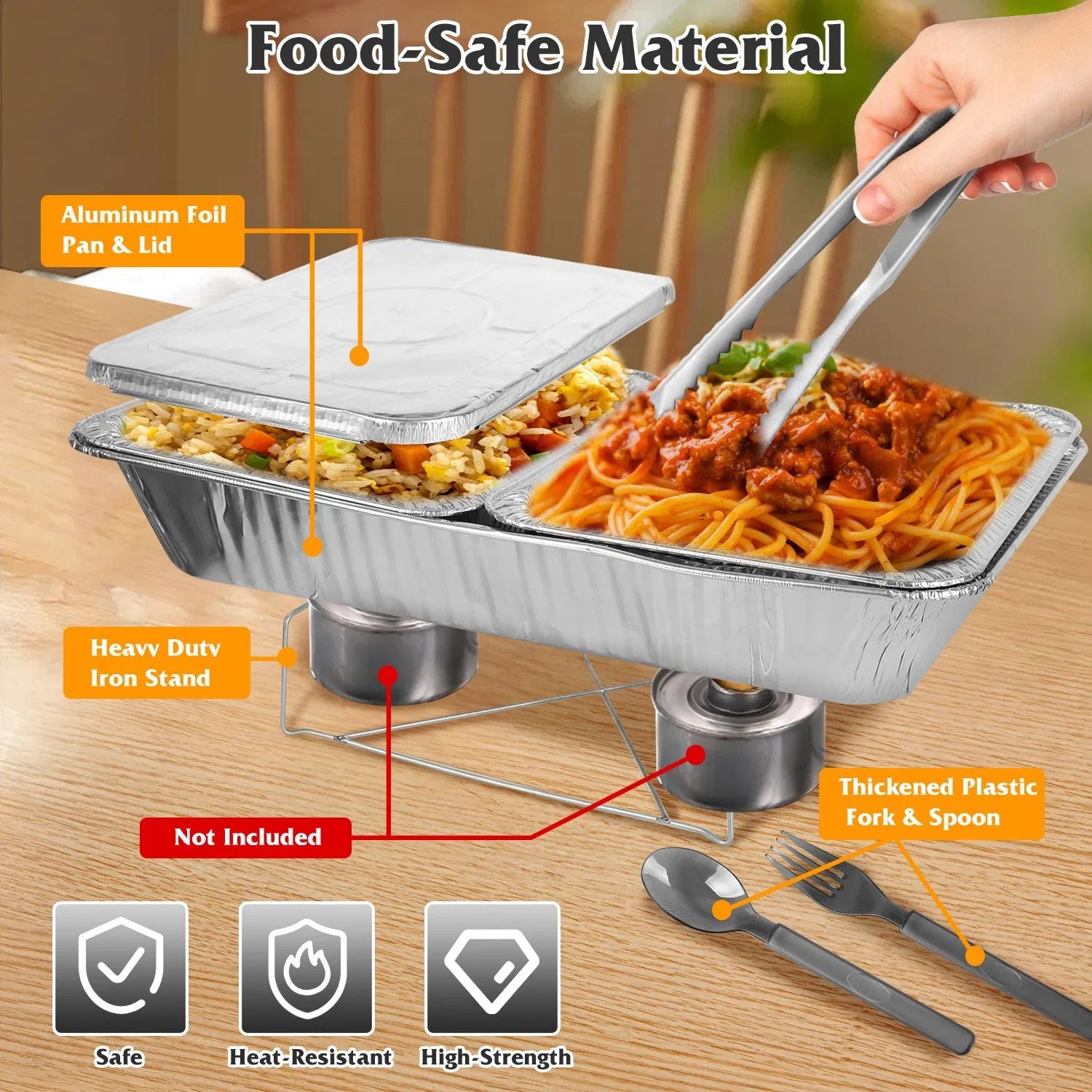 42Pcs Disposable Buffet Chafing Dish Set for Parties & Event