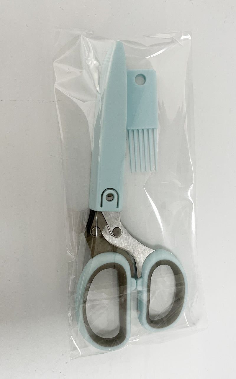Stainless Steel Herb Scissors: Multi-Layer Kitchen Cutter
