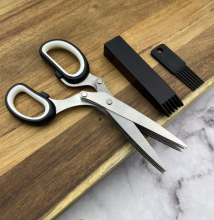 Stainless Steel Herb Scissors: Multi-Layer Kitchen Cutter