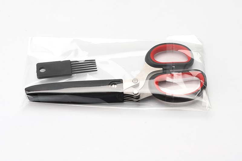 Stainless Steel Herb Scissors: Multi-Layer Kitchen Cutter