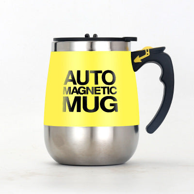 Electric Stainless Steel Rotating Mug, Magnetic Stirring Cup