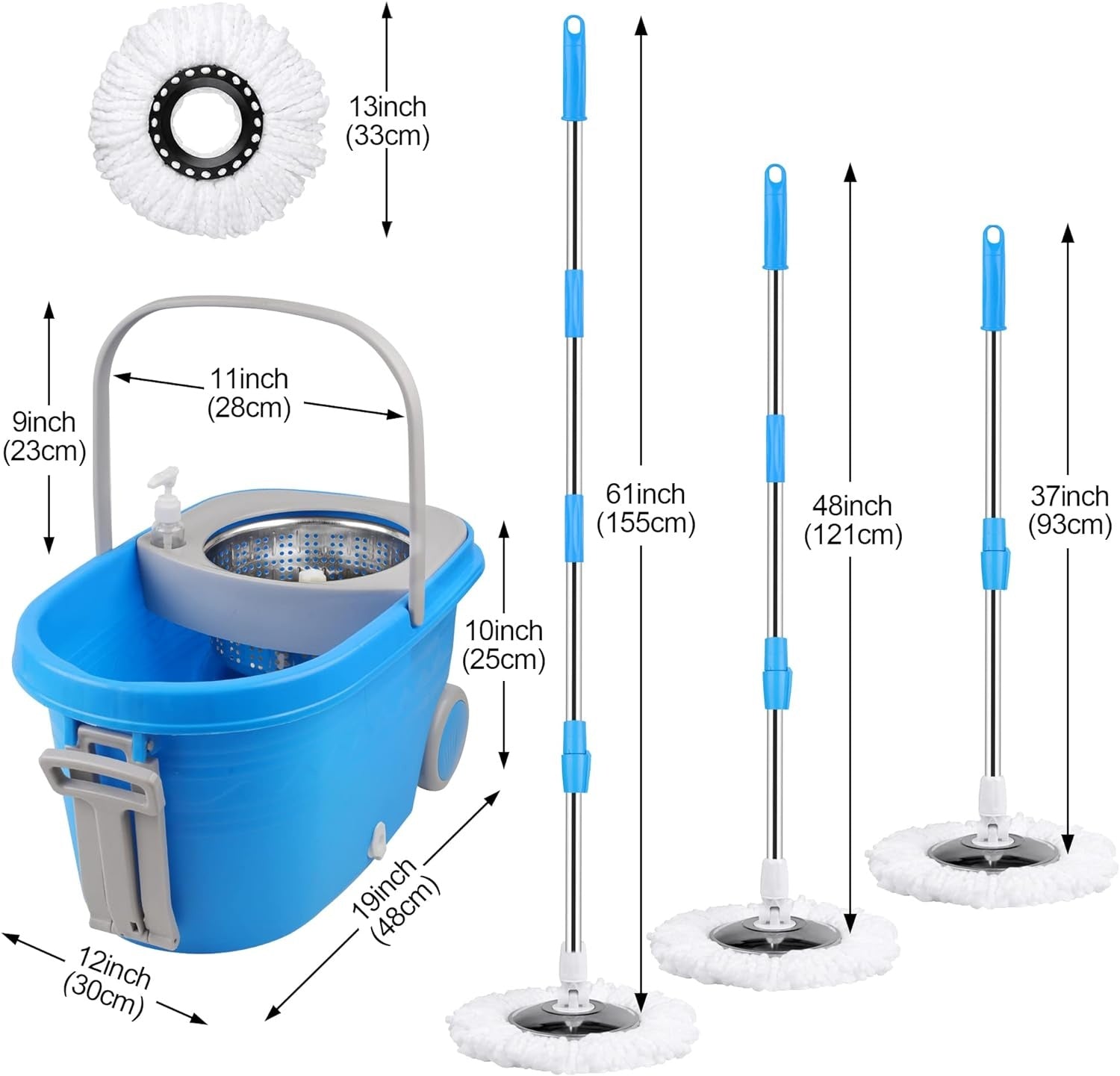 Spin Spin Mop And Bucket With Wringer Set On Wheels