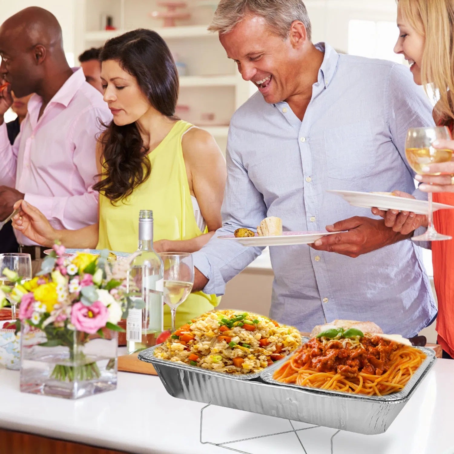42Pcs Disposable Buffet Chafing Dish Set for Parties & Event