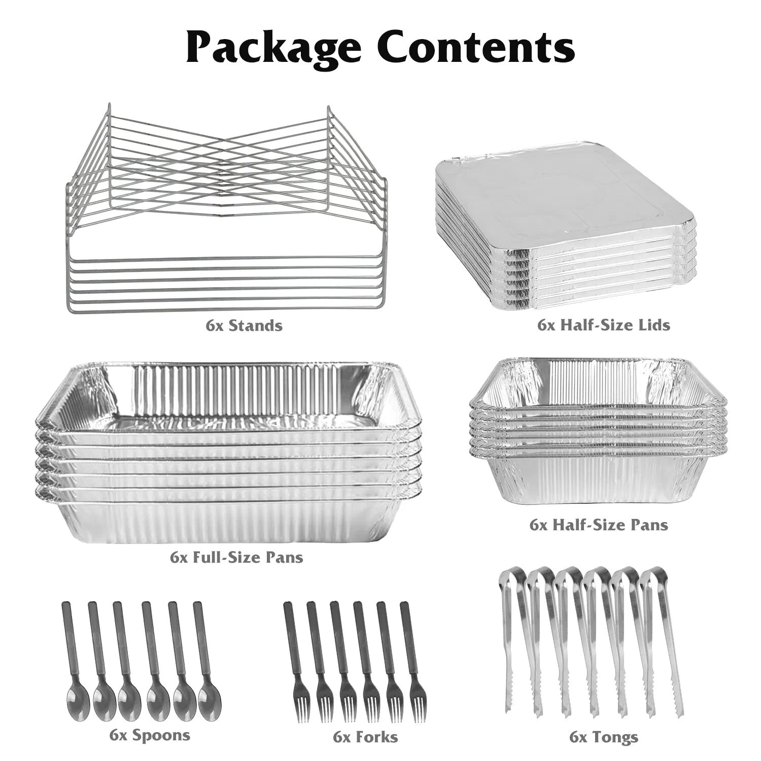 42Pcs Disposable Buffet Chafing Dish Set for Parties & Event