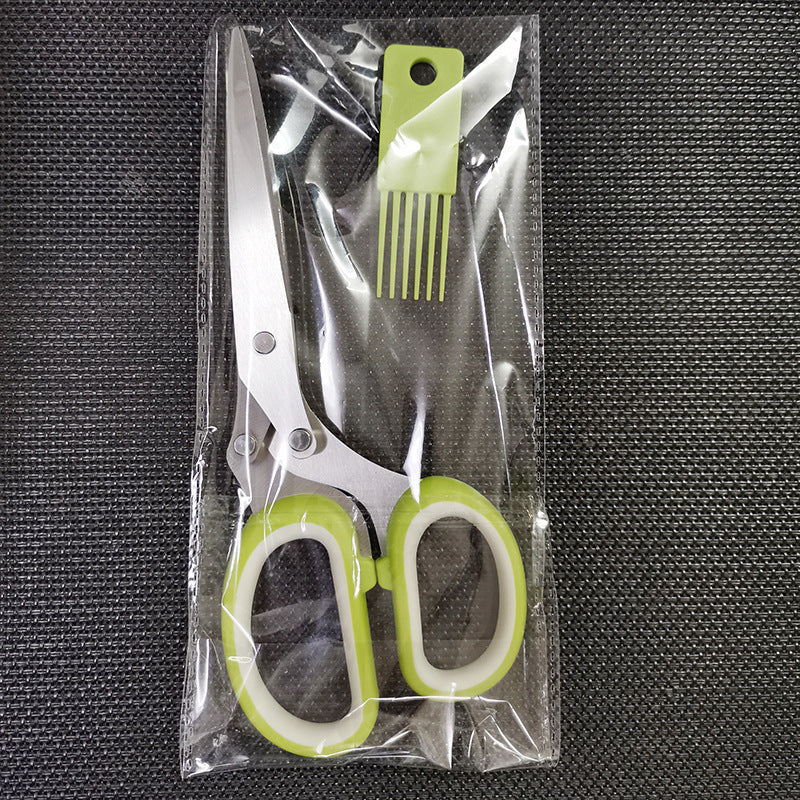 Stainless Steel Herb Scissors: Multi-Layer Kitchen Cutter