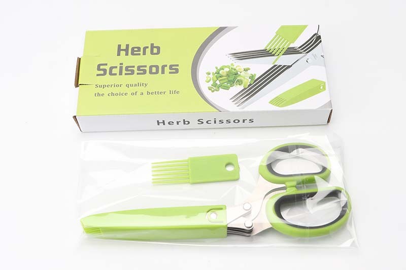 Stainless Steel Herb Scissors: Multi-Layer Kitchen Cutter
