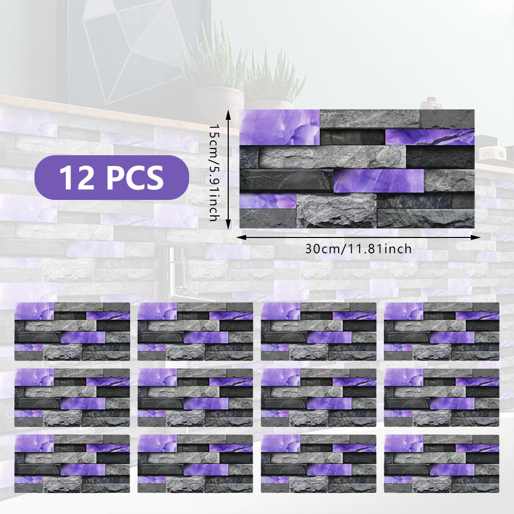 Peel And Stick Splash Proof Marble Wall Tiles, Waterproof An
