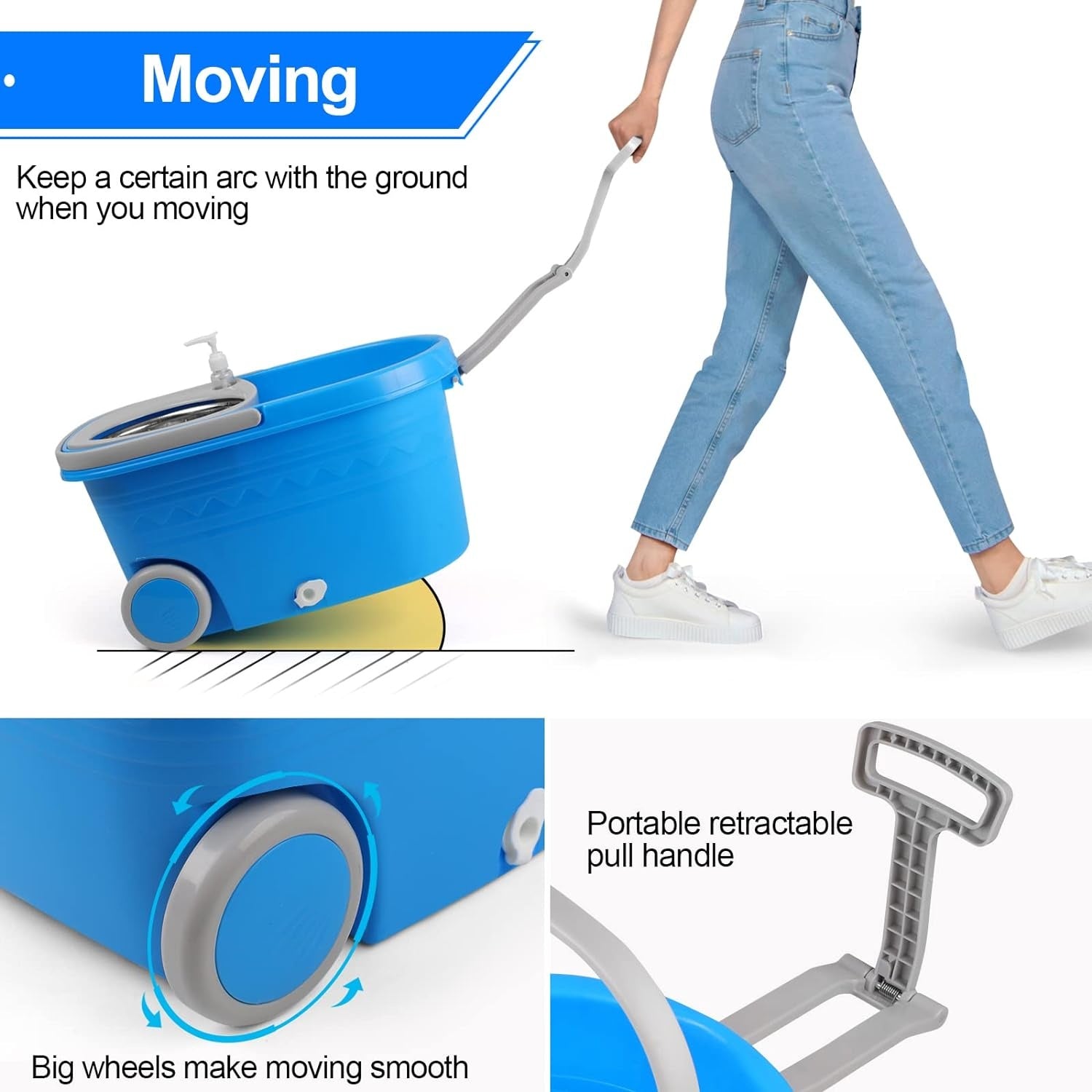 Spin Spin Mop And Bucket With Wringer Set On Wheels