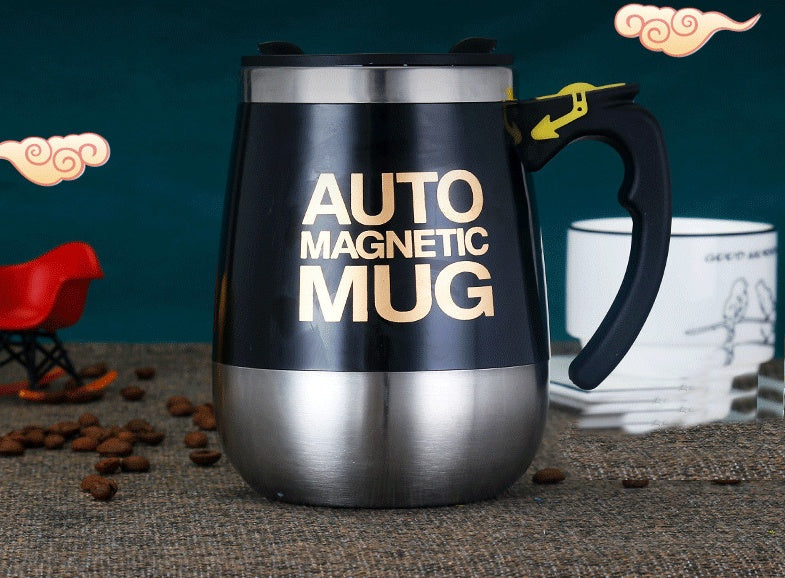 Electric Stainless Steel Rotating Mug, Magnetic Stirring Cup