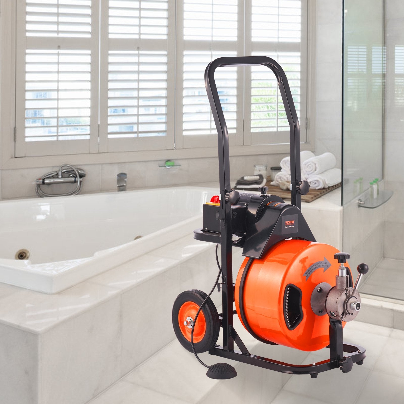 Drain Cleaning Machine 75 FT X 1 2 Inch, Sewer Snake Machine