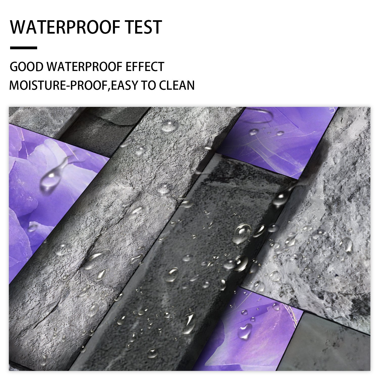 Peel And Stick Splash Proof Marble Wall Tiles, Waterproof An